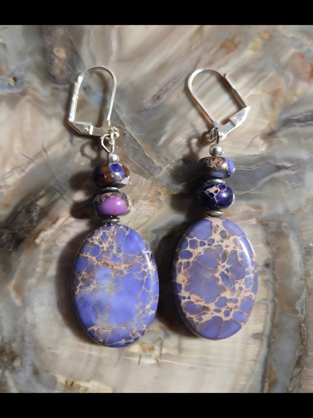 Purple Sea Sediment Jasper Earrings